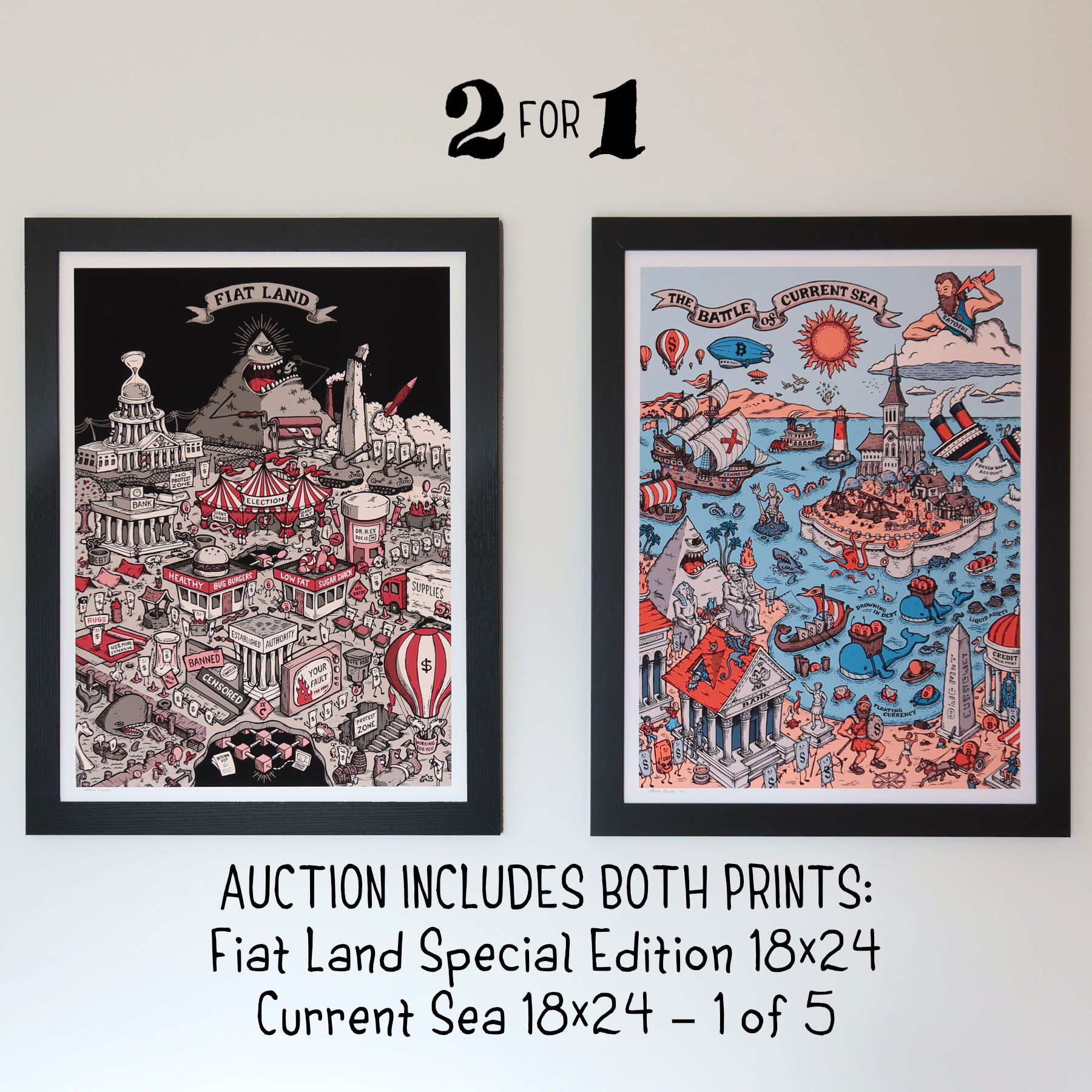 Current Sea & Fiat Land Large Prints