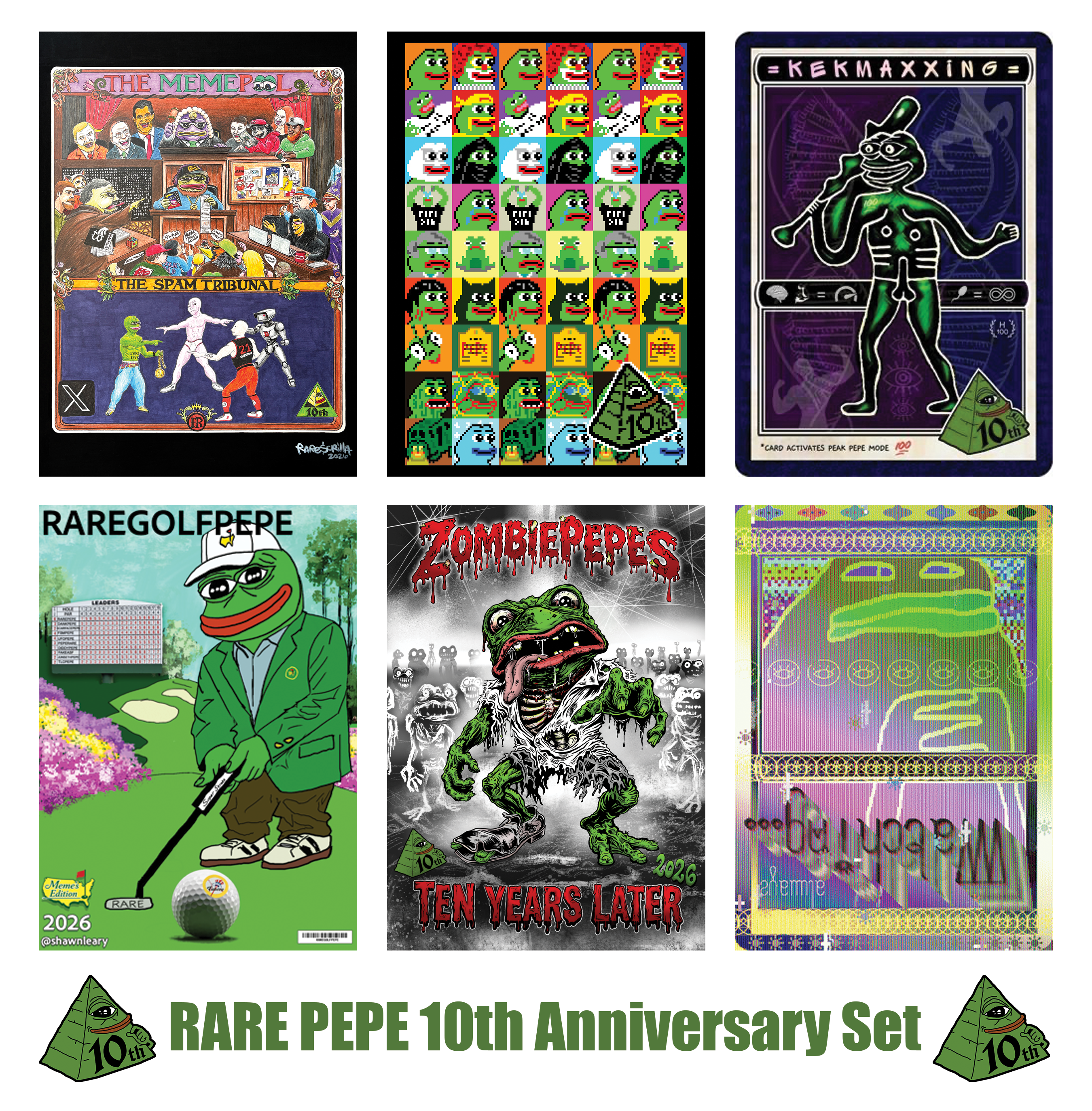 Fake Rare 10th Anniversary Set (6 XCP TOKENS) graded slab