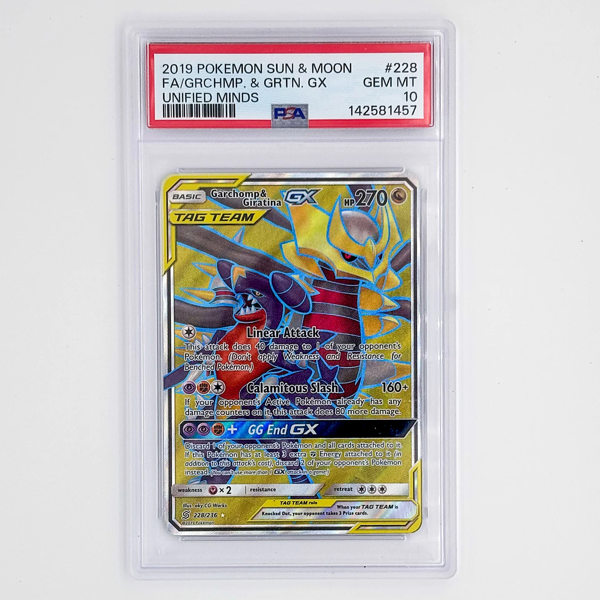Garchomp & Giratina GX · PSA 10 Gem Mint graded slab