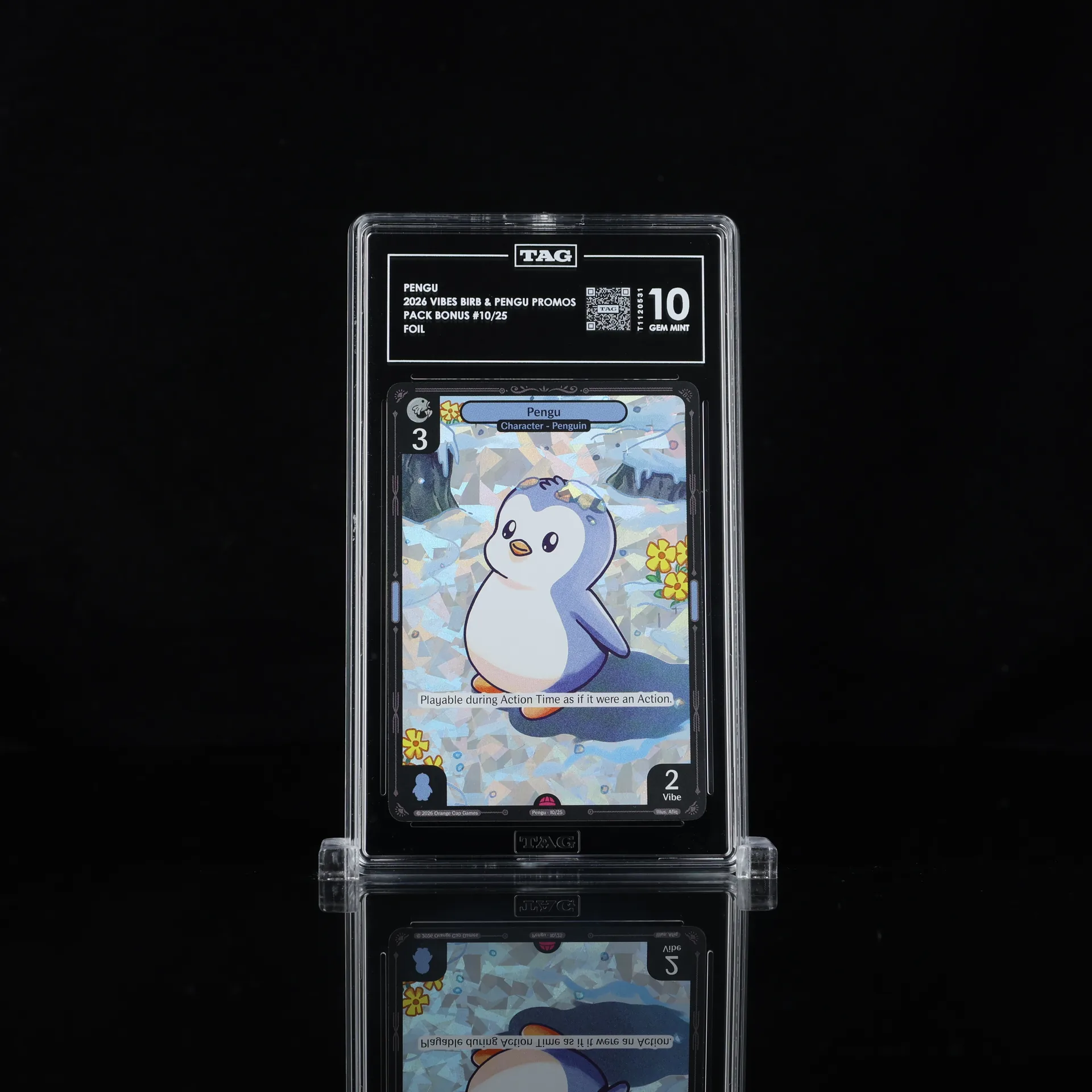 Pengu (Cracked Ice Holo) graded slab