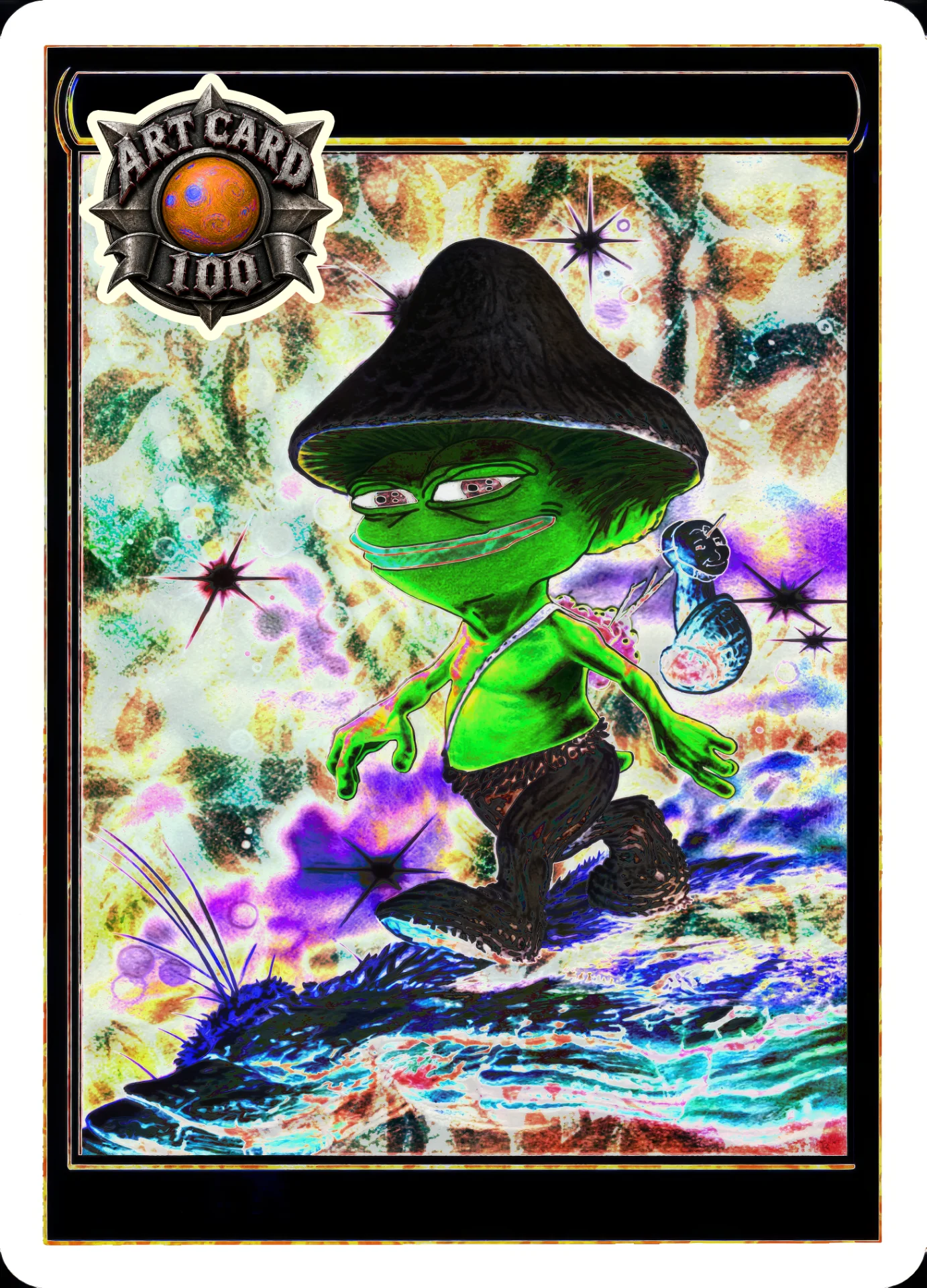 SMURFCATPEPE — Blk Art Card 100 graded slab