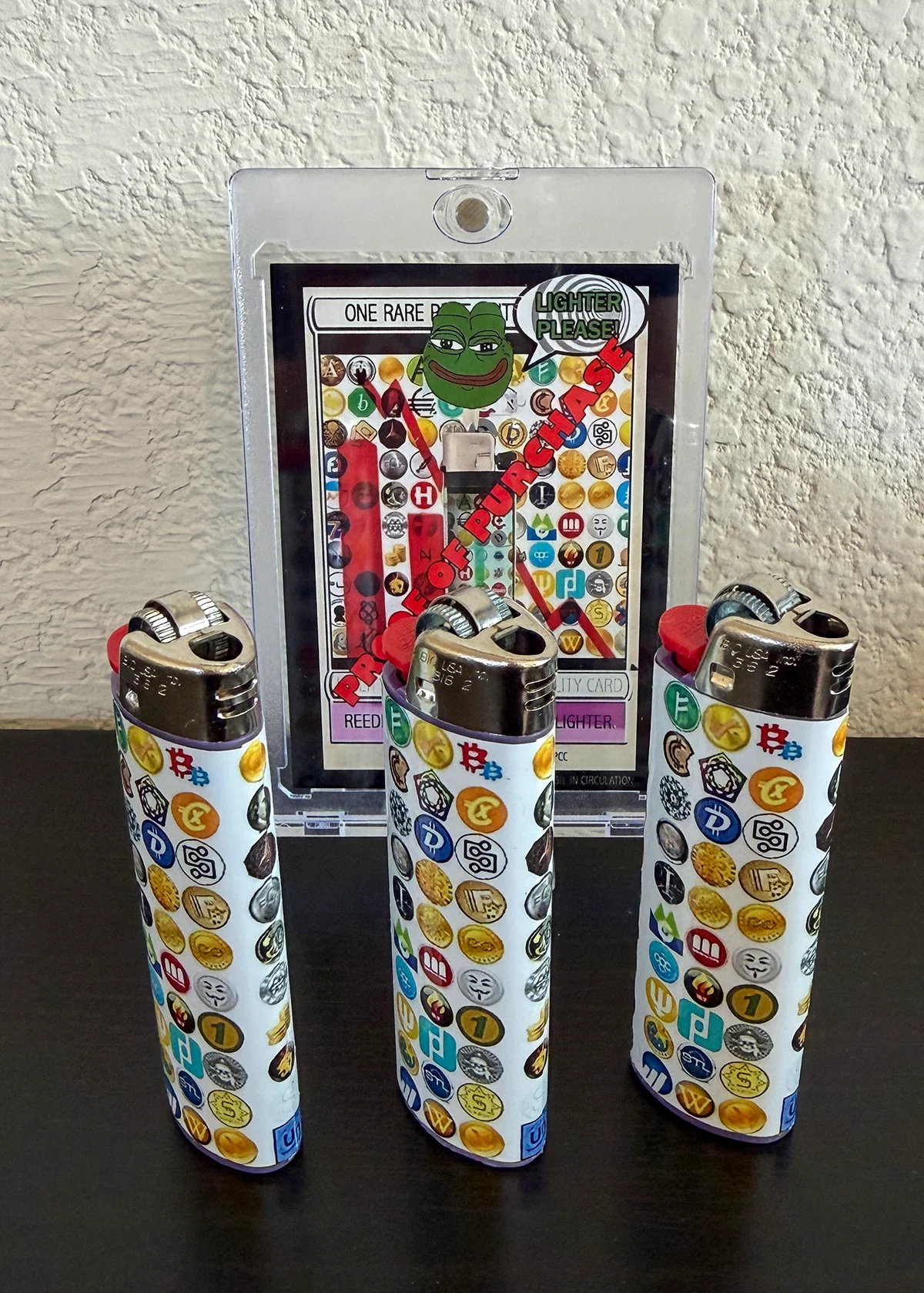 Trio of Working RPEPELIGHTERS + Display Card & Counterparty Tokens